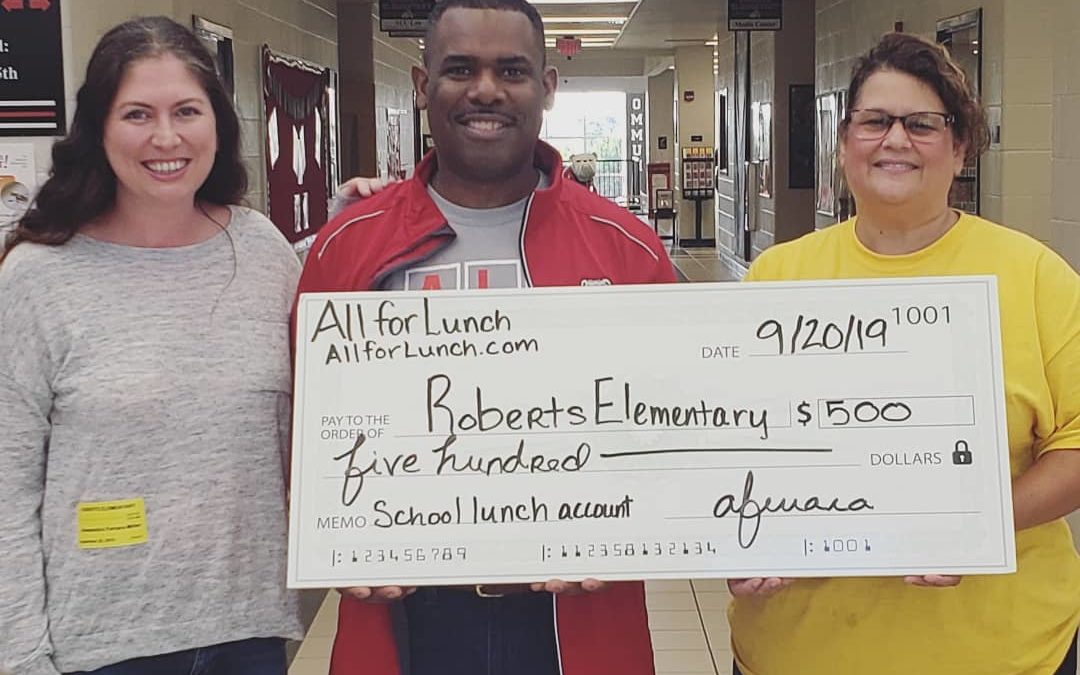 All for Lunch visits Roberts Elementary